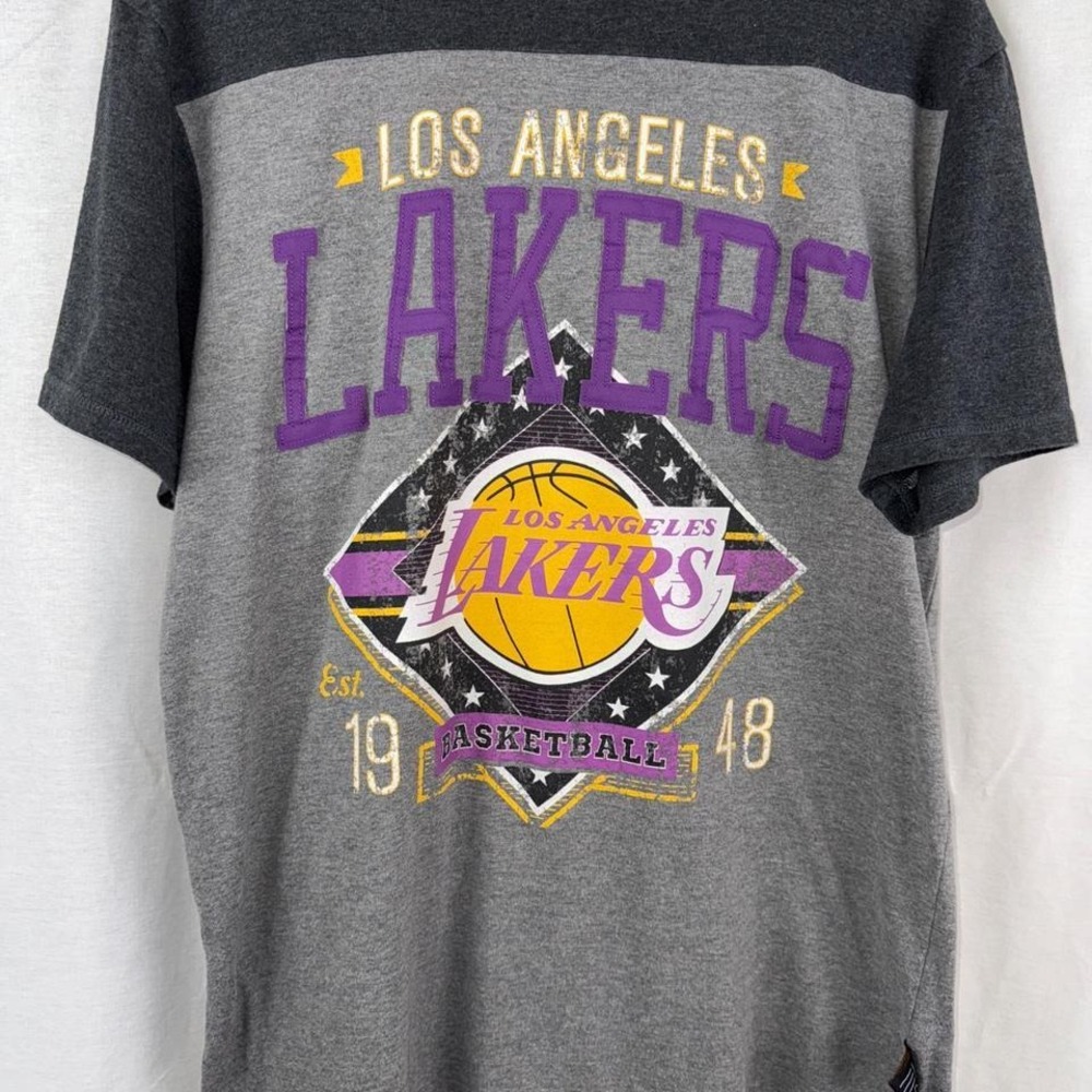 G-III Sports Los Angeles Lakers Graphic T-Shirt Mens XL Grey Charcoal NBA Tee